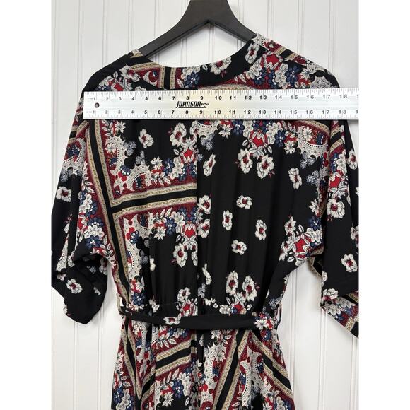 Lulus Women's Maxi Timeless Wrap Dress Black Floral Long‎ Sleeve Size S #142 - Picture 16 of 16